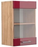 Vicco K&uuml;chenglasschrank R-Line, Rot Hochglanz, 40 cm, zur freien Kombination