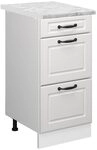 Vicco K&uuml;chenunterschrank R-Line, Wei&szlig; Landhaus, 40 cm AP Marmor, zur freien