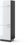 Vicco K&uuml;hlumbauschrank R-Line, Wei&szlig; Hochglanz, 60 cm, zur freien Kombination