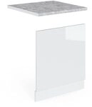 Vicco Frontblende R-Line, Wei&szlig; Hochglanz, 60 cm, AP Marmor, zur freien...