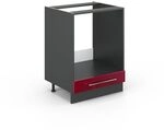Vicco Herdumbauschrank Fame-Line, Bordeaux Hochglanz, 60 cm