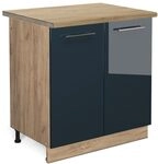 Vicco Sp&uuml;lenunterschrank Fame-Line, Dunkelblau Hochglanz, 80 cm | MDF-Front &middot;