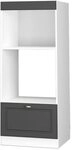 Vicco Mikrowellenschrank Fame-Line, Anthrazit-Gold Landhaus, 60 cm offen, zur