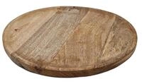 Spetebo Mango Holztablett rund - 38 cm - Deko Servierteller lebensmittelecht - Holz