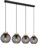 H&auml;ngeleuchte K&auml;fig Design H&auml;ngelampe Esstisch Pendelleuchte Holz Kugelform,...