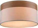 Deckenleuchte Deckenlampe Wohnzimmer Leuchte rund blau Holz Textil beige,...