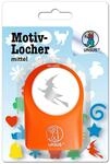 Ursus 19520024 Motivlocher mittel, Hexe, aus orangenem Kunststoff mit Metallstanze,
