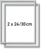 Schipper 605220771 Malen nach Zahlen, 2 x Alurahmen 24 x 30 cm, Silber matt ohne Glas