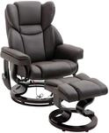 HOMCOM Relaxsessel mit Hocker, 360&deg;drehbarer Fernsehsessel mit Massage,