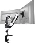 hjh OFFICE Monitorhalterung 2-Arm 15 &ndash; 27 Zoll VM-MG2S Alu Wei&szlig;/Schwarz...