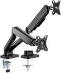 Techly 362138 Schreibtisch-Halterung mit Doppel-Monitor, 17-32 Zoll (36 cm) mit