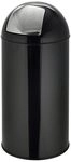 hjh OFFICE 741005 M&uuml;lleimer klein Push Schwarz 35L Retro Abfallsammler mit