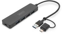 DIGITUS DA-70235 &ndash; USB Hub &ndash; 4-Port USB 3.2 Gen 1 Hub Typ A & C &ndash; Superspeed