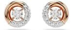 Swarovski Dextera Ohrstecker, Wei&szlig;e, Ros&eacute; Vergoldete Ohrringe mit strahlenden