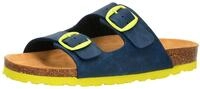Lico Bioline Kids Pantoletten 2-Schnaller, Blau/Lemon, 36 EU
