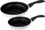 KLAMER Bratpfannen Set 20 und 24 cm f&uuml;r Induktion, Profi Edelstahlpfanne