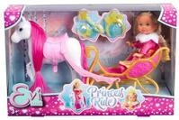 Simba Evi Love Princess Ride, Spielpuppe als Prinzessin mit Winterschlitten und