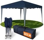 Kronenburg Faltpavillon wasserdicht Dachma&szlig; 3 x 3 m UV Schutz 50+ Pavillon in Blau