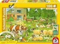 Schmidt 56528 Tierkinder auf dem Bauernhof, 100 Teile Kinderpuzzle