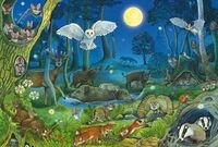 Schmidt 56529 Tiere nachts im Wald Kinderpuzzle, 100 Teile
