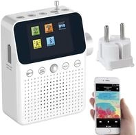 VR-Radio Badradio: 2in1-Steckdosenradio mit DAB+, Bluetooth, Bewegungsmelder, Akku, 8