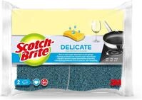 Scotch-Brite Delicate, Nicht kratzende Sp&uuml;lschw&auml;mme aus Naturfasern, 2 St&uuml;ck pro