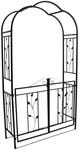 Rosenbogen Montpellier mit Torpforte, stabiles Metallgestell 220x120cm,...