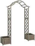 vidaXL Tannenholz Massiv Garten Pergola mit Blumenkasten Rosenbogen Torbogen