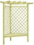 vidaXL Eckpergola mit Bank 130&times;130&times;197 cm Kiefernholz Impr&auml;gniert