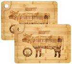 DuneDesign Steakteller aus Bambus 2er Set &ndash; massive Holz Steakbretter 33x23...