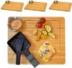 DuneDesign 4 Personen Raclette Teller Set - 30x25 Raclette Brettchen Holz mit