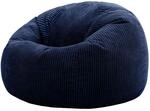 Icon Kingston Sitzsack Cord, Dunkelblau, Sitzsack Erwachsene mit F&uuml;llung, Bean Bag,