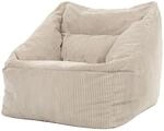 Icon Natalia Sitzsack Sessel f&uuml;r Erwachsene, Beige, Flauschiger Cord Stoff, Riesen