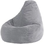 Icon Dalton Sitzsack Kinder, Grau, Flauschiger Cord Stoff, Sitzsack Cord mit