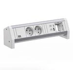 BACHMANN Desk 2xUTE 1xUSB A/C 22W 1xCM GST18 RAL9010