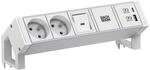 BACHMANN DESK2 ALU White 2xUTE 1xUSB A/C 22W 1xSchalter 0,2m