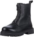 MARCO TOZZI Damen Stiefeletten zum Schn&uuml;ren aus Leder mit Rei&szlig;verschluss, Schwarz