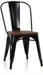 hjh OFFICE 645045 Bistrostuhl VANTAGGIO Comfort W Metall/Holz Schwarz mit