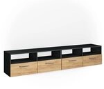 Vicco Lowboard Diego, Anthrazit, 190 x 38 cm, geeignet als TV-Untergestell mit