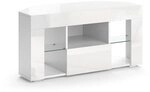 Vicco Lowboard Denver, Wei&szlig;, 100 x 50 cm, geeignet als TV-Unterstand mit offenen und