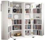 Holz CD DVD Stand Regal/Schrank | platzsparender CD Schrank mit 2...