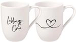 Villeroy & Boch &ndash; Statement Tassen Set "Lieblingsoma" 2 teilig Wei&szlig;, Schwarz,