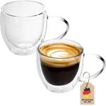 INTIRILIFE 2X Doppelwandige Thermo Gl&auml;ser Set -200-250ml- Mundgeblasen...