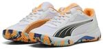 Puma NOVA Court, Unisex Tennisschuh, Puma White-Puma Black-Vivid Blue-Heat FIRE,