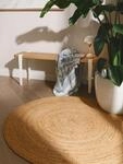 benuta Pure Jute Teppich Jutta - Natur rund 160 cm - Handgewebter Wohnzimmerteppich -