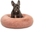 lionto Donutbett f&uuml;r Hunde & Katzen, Rundes Hundebett, &Oslash; 70 cm, Rosa | Flauschiges