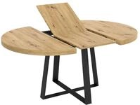 DEKIT GRUPO RIMOBEL Duna Esstisch, rund, ausziehbar, Melamin, Nordic, 77 x 110-158 cm
