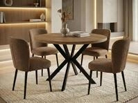 WFL GROUP Runder Ausziehbarer Esstisch - Loft Style Tisch mit Metallbeinen -...