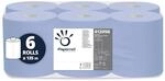 Papernet - Blaue Papierhandtuchrolle mit Zentralentnahme 412056, Packung mit 6 Rollen