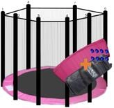 walexo Trampolin Randabdeckung + Sicherheitsnetz f&uuml;r 8 Stangensysteme (305 cm &Oslash;,